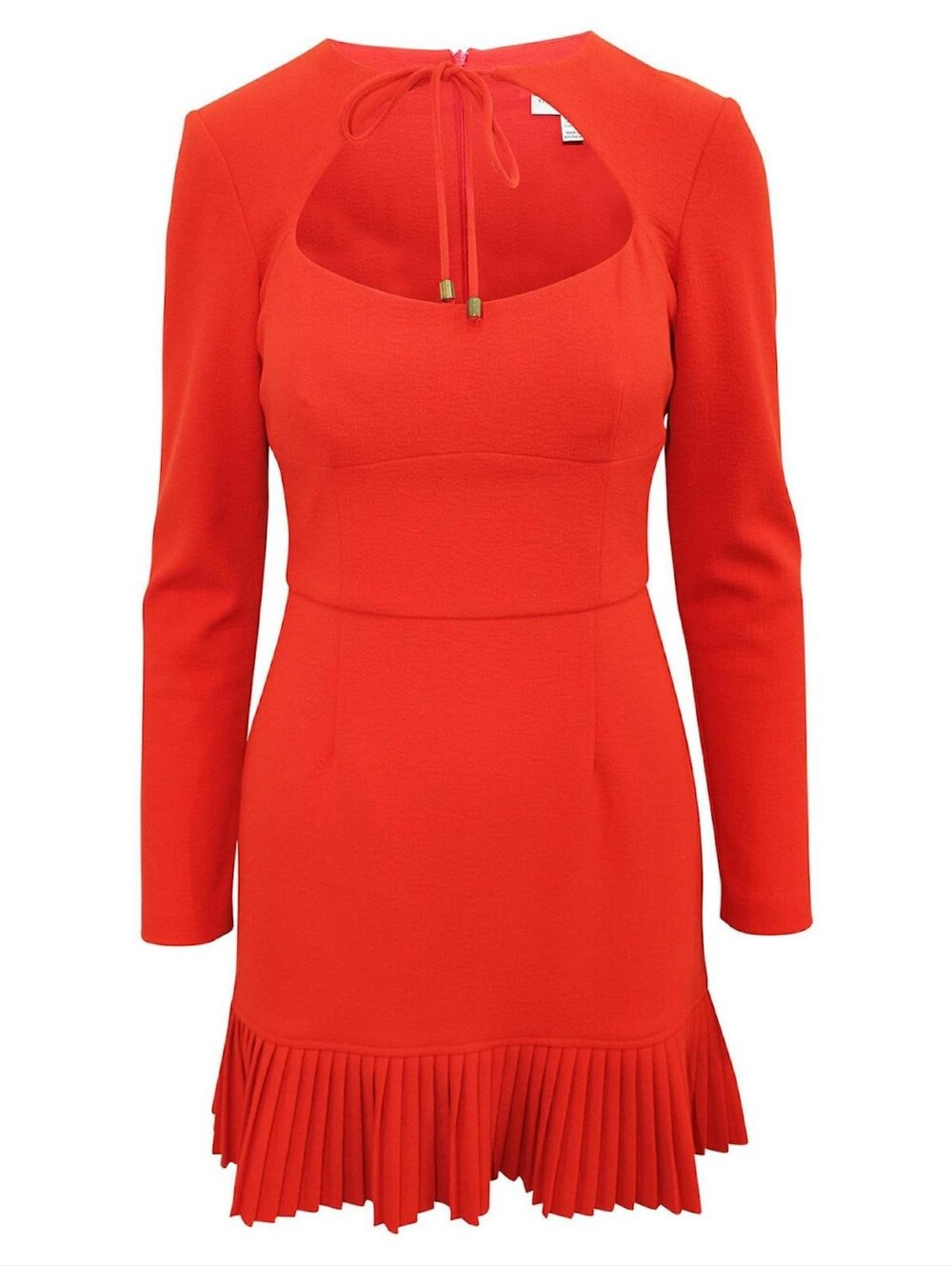 Rebecca Vallance Beltran Pleat Hem Mini Dress Long Sleeve
